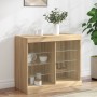 Sideboard mit LED-Leuchten Sonoma-Eiche 81x37x67 cm von , Sideboards - Ref: Foro24-836702, Preis: 74,75 €, Rabatt: %