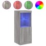 Aparador con luces LED gris Sonoma 41x37x100 cm de , Aparadores - Ref: Foro24-836691, Precio: 70,51 €, Descuento: %