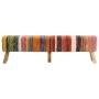 Chindi fabric bench and solid multicolor mango wood 160 cm by , Benches for halls and storage - Ref: Foro24-359636, Price: 17...