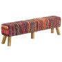 Chindi fabric bench and solid multicolor mango wood 160 cm by , Benches for halls and storage - Ref: Foro24-359636, Price: 17...