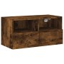 Wall TV cabinets 5 pieces engineered wood smoked oak by , TV Furniture - Ref: Foro24-3216562, Price: 215,96 €, Discount: %