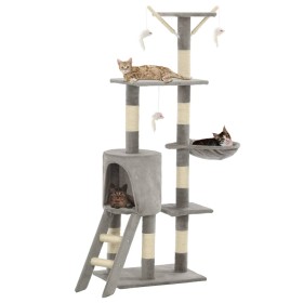 Rascador para gatos con poste de sisal 138 cm gris de vidaXL, Mobiliario para gatos - Ref: Foro24-170578, Precio: 64,58 €, De...