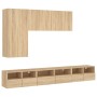 TV wall cabinets 5 pcs engineered wood Sonoma oak by , TV Furniture - Ref: Foro24-3216560, Price: 213,69 €, Discount: %