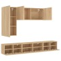 TV wall cabinets 5 pcs engineered wood Sonoma oak by , TV Furniture - Ref: Foro24-3216560, Price: 213,69 €, Discount: %