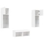 Muebles de TV de pared con luces LED 4 piezas blanco de , Muebles TV - Ref: Foro24-3216576, Precio: 139,99 €, Descuento: %