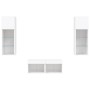 Muebles de TV de pared con luces LED 4 piezas blanco de , Muebles TV - Ref: Foro24-3216576, Precio: 139,99 €, Descuento: %