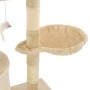 Rascador para gatos con poste de sisal 138 cm beige de vidaXL, Mobiliario para gatos - Ref: Foro24-170580, Precio: 64,77 €, D...