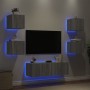 Muebles de TV de pared con luces LED 5 piezas gris Sonoma de , Muebles TV - Ref: Foro24-3216865, Precio: 169,99 €, Descuento: %