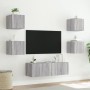 Muebles de TV de pared con luces LED 5 piezas gris Sonoma de , Muebles TV - Ref: Foro24-3216865, Precio: 169,99 €, Descuento: %