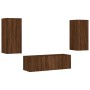 Wall TV cabinets with LED lights 3 pieces oak brown by , TV Furniture - Ref: Foro24-3216873, Price: 146,99 €, Discount: %