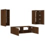 Wall TV cabinets with LED lights 3 pieces oak brown by , TV Furniture - Ref: Foro24-3216873, Price: 146,99 €, Discount: %