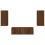 Wall TV cabinets with LED lights 3 pieces oak brown by , TV Furniture - Ref: Foro24-3216873, Price: 146,99 €, Discount: %