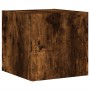 Wall TV cabinets with LED lights 6 pieces smoked oak by , TV Furniture - Ref: Foro24-3216892, Price: 245,55 €, Discount: %