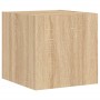 Wall TV cabinets with LED lights 6 pieces Sonoma Oak by , TV Furniture - Ref: Foro24-3216890, Price: 245,74 €, Discount: %