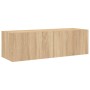 Wall TV cabinets with LED lights 6 pieces Sonoma Oak by , TV Furniture - Ref: Foro24-3216890, Price: 245,74 €, Discount: %