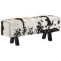 Black and white genuine goat leather bench 110x30x45 cm by , Benches for halls and storage - Ref: Foro24-355849, Price: 223,8...