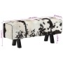 Black and white genuine goat leather bench 110x30x45 cm by , Benches for halls and storage - Ref: Foro24-355849, Price: 223,8...