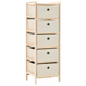 Storage shelf with 5 beige cedar wood fabric baskets by vidaXL, Lockers and storage cabinets - Ref: Foro24-246434, Price: 48,...