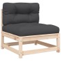 Garden sofa without armrests with cushions and footrest by , Modular outdoor sofas - Ref: Foro24-838133, Price: 100,12 €, Dis...