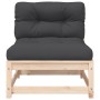 Garden sofa without armrests with cushions and footrest by , Modular outdoor sofas - Ref: Foro24-838133, Price: 100,12 €, Dis...