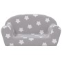 Sofá de niños de 2 plazas felpa suave gris claro con estrellas de , Mobiliario para bebés y niños pequeños - Ref: Foro24-3569...