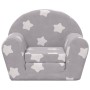 Sofá cama de niños felpa suave gris claro con estrellas de , Mobiliario para bebés y niños pequeños - Ref: Foro24-356992, Pre...