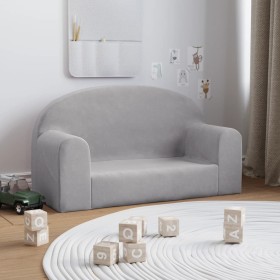 2-Sitzer-Kindersofa hellgrauer weicher Plüsch von , Baby- und Kleinkindmöbel - Ref: Foro24-357011, Preis: 42,99 €, Rabatt: %