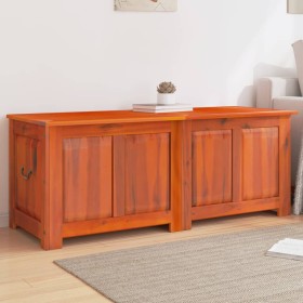 Baúl de almacenamiento con tapa madera maciza de acacia marrón de , Baúles de almacenamiento - Ref: Foro24-364917, Precio: 17...