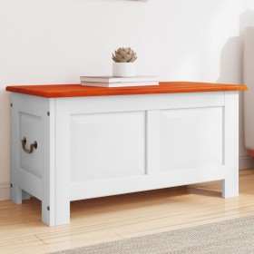 Storage chest with brown and white acacia wood lid by , Storage trunks - Ref: Foro24-364920, Price: 162,21 €, Discount: %