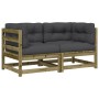 Garten-Ecksofa und Kissen 2 Stück imprägniertes Kiefernholz von , Modulare Sofas für den Außenbereich - Ref: Foro24-838076, P...