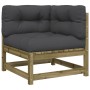 Garten-Ecksofa und Kissen 2 Stück imprägniertes Kiefernholz von , Modulare Sofas für den Außenbereich - Ref: Foro24-838076, P...