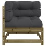 Garten-Ecksofa und Kissen 2 Stück imprägniertes Kiefernholz von , Modulare Sofas für den Außenbereich - Ref: Foro24-838076, P...