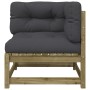 Garten-Ecksofa und Kissen 2 Stück imprägniertes Kiefernholz von , Modulare Sofas für den Außenbereich - Ref: Foro24-838076, P...