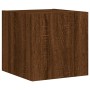 TV wall furniture with LED 4 pieces oak brown engineered wood by , TV Furniture - Ref: Foro24-3216810, Price: 164,05 €, Disco...