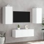 Muebles de TV de pared con LED 4 pzas madera ingeniería blanco de , Muebles TV - Ref: Foro24-3216804, Precio: 164,35 €, Descu...