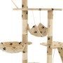 Katzenkratzbaum mit Sisalstamm 230-250 cm, beige Drucke von vidaXL, Katzenmöbel - Ref: Foro24-170620, Preis: 162,90 €, Rabatt: %