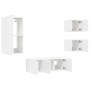 Wall TV cabinets with LED 5 pieces white engineered wood by , TV Furniture - Ref: Foro24-3216825, Price: 191,13 €, Discount: %