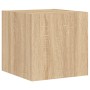 TV wall furniture with LED 5 pieces engineered wood Sonoma oak by , TV Furniture - Ref: Foro24-3216827, Price: 183,87 €, Disc...