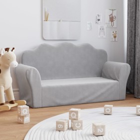 2-Sitzer-Kindersofa hellgrauer weicher Plüsch von , Baby- und Kleinkindmöbel - Ref: Foro24-357047, Preis: 50,99 €, Rabatt: %