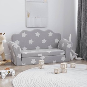 Light gray soft plush 2-seater children's sofa with stars by , Baby and Toddler Furniture - Ref: Foro24-357058, Price: 53,99 ...