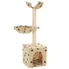 Sisal post cat scratching post 105 cm beige prints by vidaXL, Cat furniture - Ref: Foro24-170626, Price: 34,38 €, Discount: %