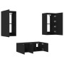 Muebles de TV de pared con LED 4 pzas madera ingeniería negro de , Muebles TV - Ref: Foro24-3216819, Precio: 187,56 €, Descue...