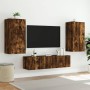 TV wall furniture with LED 4 pieces engineered wood smoked oak by , TV Furniture - Ref: Foro24-3216850, Price: 191,70 €, Disc...