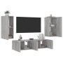 TV-Wandmöbel mit LED, 4-teilig, Holzwerkstoff, grau Sonoma von , TV-Möbel - Ref: Foro24-3216844, Preis: 187,24 €, Rabatt: %