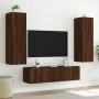 Muebles TV pared con LED 6 pzas madera ingeniería marrón roble de , Muebles TV - Ref: Foro24-3216838, Precio: 232,74 €, Descu...