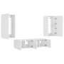 Muebles de TV de pared con LED 4 pzas madera ingeniería blanco de , Muebles TV - Ref: Foro24-3216846, Precio: 199,99 €, Descu...