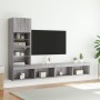 Muebles TV pared con LED 4 pzas madera ingeniería gris Sonoma de , Muebles TV - Ref: Foro24-3216645, Precio: 153,73 €, Descue...