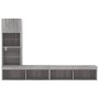 Muebles TV pared con LED 4 pzas madera ingeniería gris Sonoma de , Muebles TV - Ref: Foro24-3216645, Precio: 153,73 €, Descue...