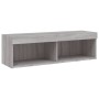 Muebles TV pared con LED 4 pzas madera ingeniería gris Sonoma de , Muebles TV - Ref: Foro24-3216645, Precio: 153,73 €, Descue...