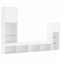 Wall TV cabinets with LED 4 pieces white engineered wood by , TV Furniture - Ref: Foro24-3216647, Price: 192,54 €, Discount: %